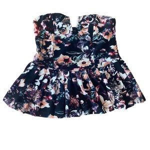 Material girl strapless floral knit top